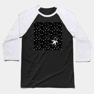 Lil Astronaut in Outerspace Starry Sky Baseball T-Shirt